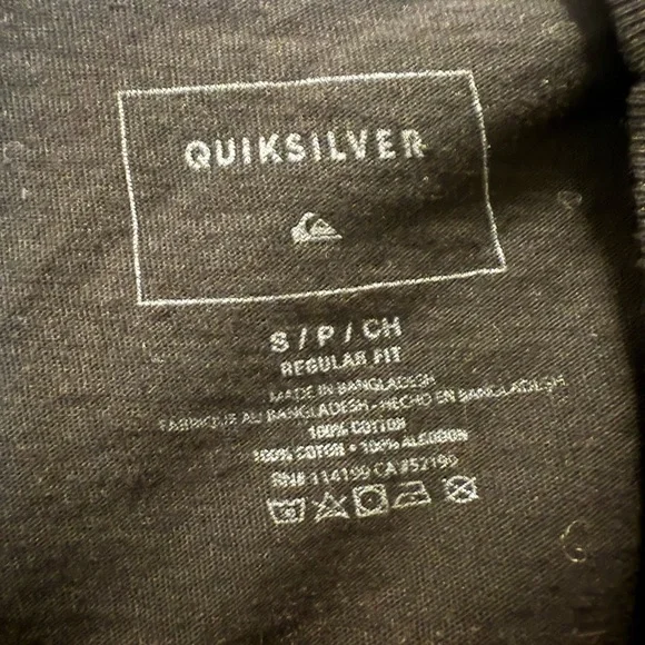 Quiksilver Black Tee with Gold Logo size S - Picture 2 of 5
